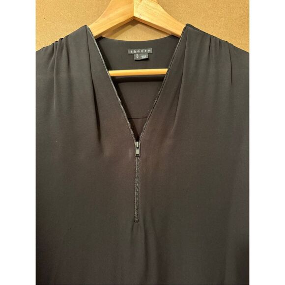 Theory Silk Zip Front Blouse MSRP: $195 - Picture 2 of 6